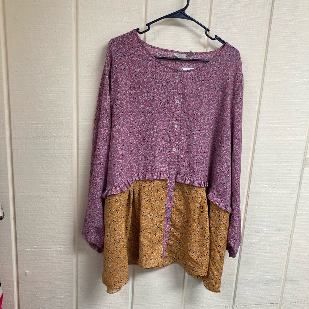 LOGO Lori Goldstein Top Bohemian Women's 3X